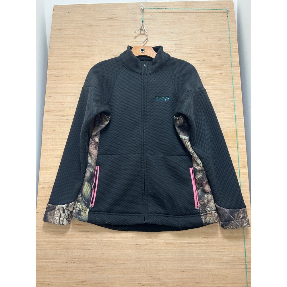 Gamehide Womens Full Zip Waffle Fleece Jacket‎ Black Camo Pink Accents Size M